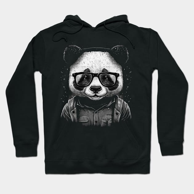 Hipster Panda Hoodie by AmaniZelaya